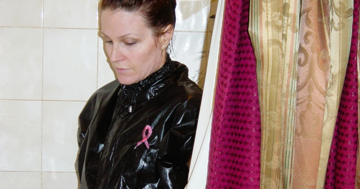 Lisa Crites wearing the SHOWER SHIRT